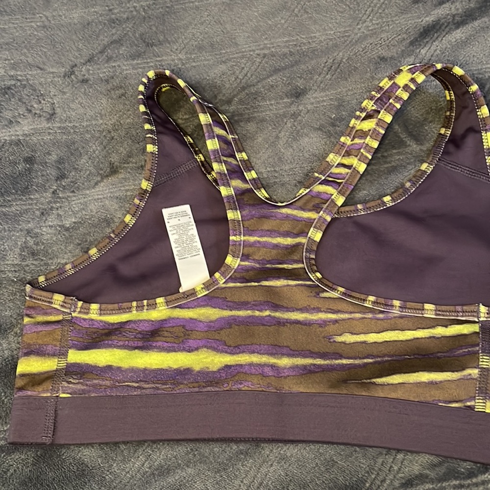Nike Pro Dri Fit Capri Athletic Set Deep Purple & Volt Size M - Picture 5 of 11